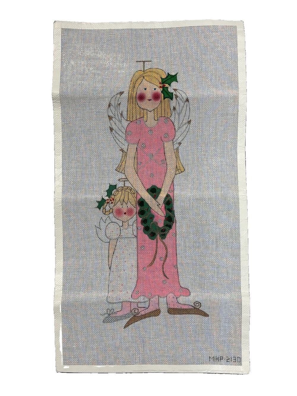 Vintage Mile High Princess Hand Painted Needlepoint Canvas- Christmas Angels